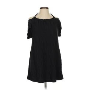 Free People FP BEACH Vivi Open Back Stretch Cotton Mini Dress Small, BLACK